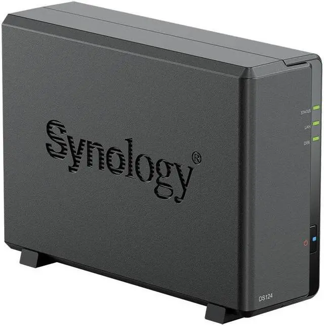 Alt view image 5 of 5 - Synology DiskStation DS124 NAS Server with RTD1619B 4-Core 1.7GHz CPU, 1GB Memory, 1TB SSD Storage, 1 x 1GbE LAN Port, DSM Operating System