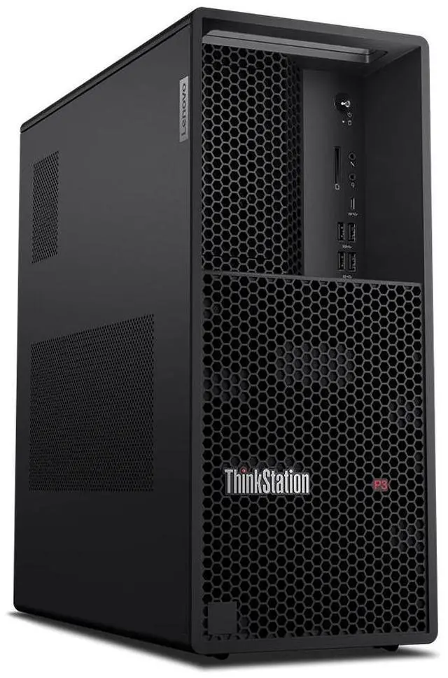 Alt view image 3 of 6 - Lenovo ThinkStation P3 Tower Business i7 PC, 16GB RAM, 512GB SSD, T1000 8GB DDR6, NVMe Controller, Bundled with MK650 Wireless Keyboard & Mouse, Gel Mouse & Wrist Pad