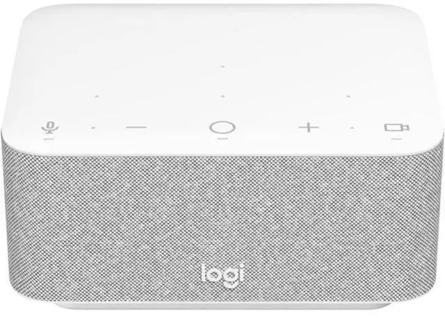 Alt view image 2 of 5 - Logitech Docking Station 100W Dock in White with 4K Support and USB HubDesk Bundled with Bluetooth Boost U Speaker and Built-in Mic, 5 Hour Playback