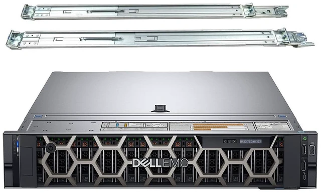 Main image of Dell PowerEdge R740 2U Rack Server, Dual Xeon 6148 2.40 GHz, 256GB DDR4 Memory, 64TB Enterprise NL SAS Storage, RAID, Dual Power, iDRAC, Rail Kit, Server 2022 Standard