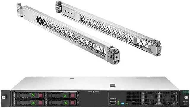 Main image of HP ProLiant DL20 Gen10 Rack Server Bundle with Rail Kit, Intel Xeon E-2136, 64GB DDR4, 16TB SATA, Windows Server 2019 Standard
