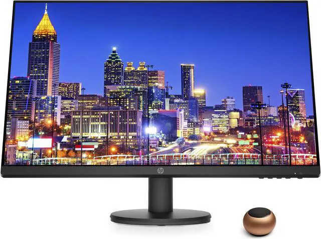 Main image of HP P27v G4 27 Inch IPS FHD 1920x1080 Monitor Bundle with HDMI, Low Blue Light, Mini Bluetooth Speaker for Professional Sound, Built-in Mic
