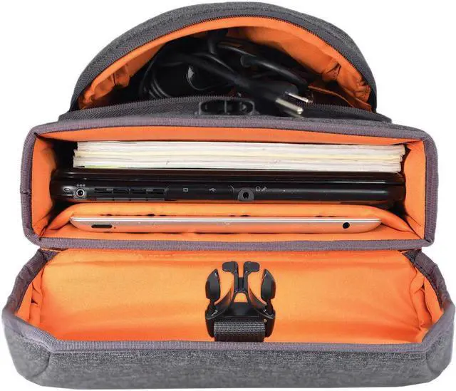 Alt view image 6 of 7 - Higher Ground Vert 3.1 Convertible Backpack Shoulder Bag for Laptop, Tablet, Shockproof, Drop Protection, Lightweight, Grey, Compatible with iPad, Chromebook, MacBook Pro up to 15 Inch