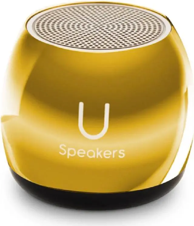Alt view image 5 of 5 - U Speakers Micro Portable Wireless Bluetooth Speaker with Mic and Selfie Remote Control Gold Mirror Active Lifestyle Travel Bundle with Insulated Galaxy Far Away Trendy 16 oz. Canteen Bottle Gold