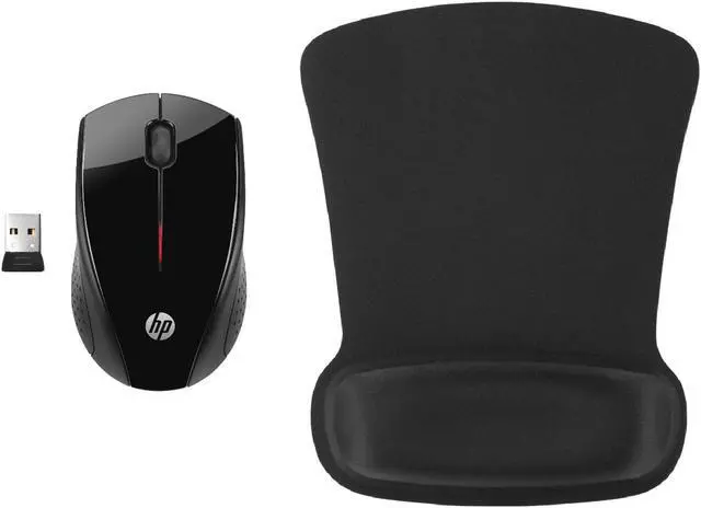 Main image of HP Wireless Mouse X3000 G2 in Black Travel-Friendly Modern Home Office Bundle with Coordinating Gel Mouse Pad in Black