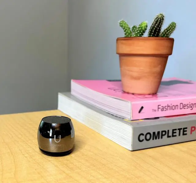 Alt view image 5 of 5 - Fashionit U Speakers Micro Bluetooth Computer Speaker 2-Pack Bundle with Matching Speaker, Built-In Mic & Selfie Remote Control, for Workspace, Desktop, Laptop, Mobile, Tablet, PC - Mirror Hematite