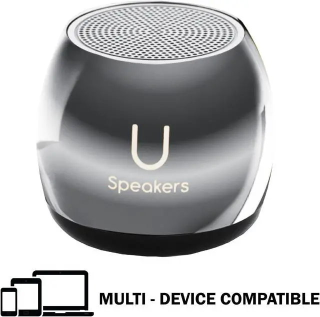 Alt view image 2 of 5 - Fashionit U Speakers Micro Bluetooth Computer Speaker 2-Pack Bundle with Matching Speaker, Built-In Mic & Selfie Remote Control, for Workspace, Desktop, Laptop, Mobile, Tablet, PC - Mirror Hematite