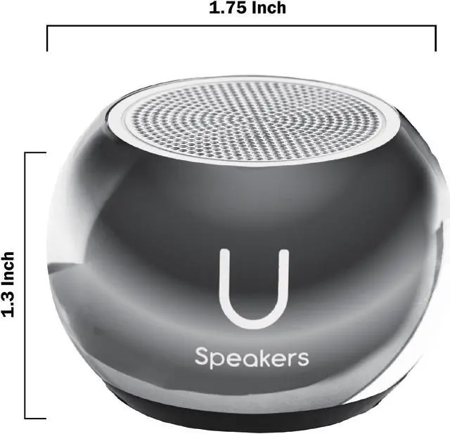 Alt view image 3 of 6 - Fashionit U Speakers Mini Bluetooth Computer Speaker 2-Pack Bundle with Matching Speaker, Built-In Mic & Selfie Remote Control, for Workspace, Desktop, Laptop, Mobile, Tablet, PC - Mirror Hematite