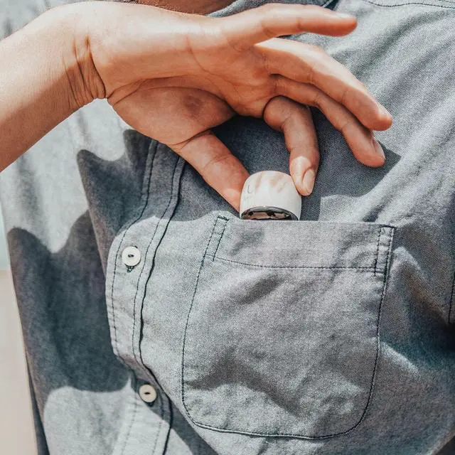 Alt view image 5 of 6 - Fashionit U Speakers Micro Bluetooth Computer Speaker 2-Pack Bundle with Matching Speaker, Built-In Mic & Selfie Remote Control, for Workspace, Desktop, Laptop, Mobile, Tablet, PC - Pink Marble