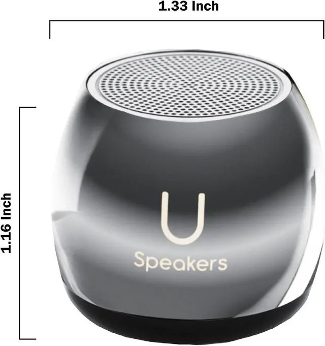 Alt view image 3 of 5 - Fashionit U Speakers Micro Bluetooth Computer Speaker 2-Pack Bundle with Matching Speaker, Built-In Mic & Selfie Remote Control, for Workspace, Desktop, Laptop, Mobile, Tablet, PC - Mirror Hematite