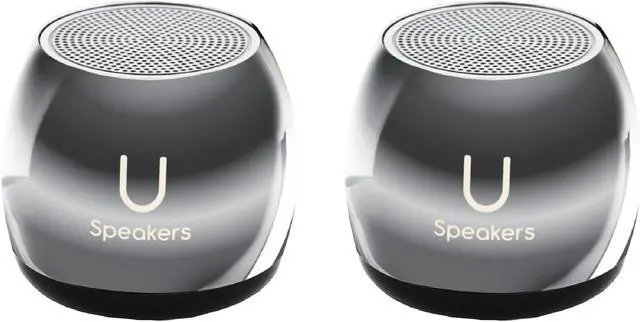 Main image of Fashionit U Speakers Micro Bluetooth Computer Speaker 2-Pack Bundle with Matching Speaker, Built-In Mic & Selfie Remote Control, for Workspace, Desktop, Laptop, Mobile, Tablet, PC - Mirror Hematite