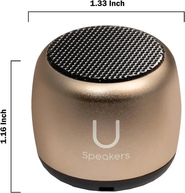 Alt view image 3 of 6 - Fashionit U Speakers Micro Bluetooth Computer Speaker 2-Pack Bundle with Matching Speaker, Built-In Mic & Selfie Remote Control, for Workspace, Desktop, Laptop, Mobile, Tablet, PC - Gold