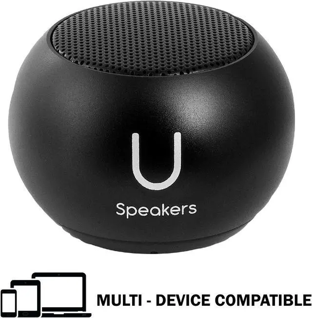 Alt view image 2 of 6 - Fashionit U Speakers Mini Bluetooth Computer Speaker 2-Pack Bundle with Matching Speaker, Built-In Mic & Selfie Remote Control, for Workspace, Desktop, Laptop, Mobile, Tablet, PC - Black