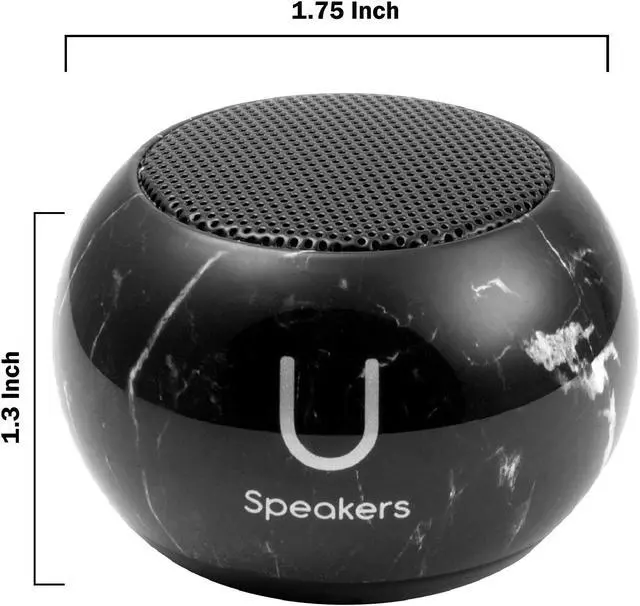 Alt view image 3 of 6 - Fashionit U Speakers Mini Bluetooth Computer Speaker 2-Pack Bundle with Matching Speaker, Built-In Mic & Selfie Remote Control, for Workspace, Desktop, Laptop, Mobile, Tablet, PC - Black Marble