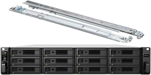 Main image of Synology RackStation RS3621xs+ NAS Server with Xeon 2.1GHz CPU, 64GB Memory, 24TB SSD Storage, 2 x 10GbE LAN Ports, DSM Operating System Bundle with Rail kit