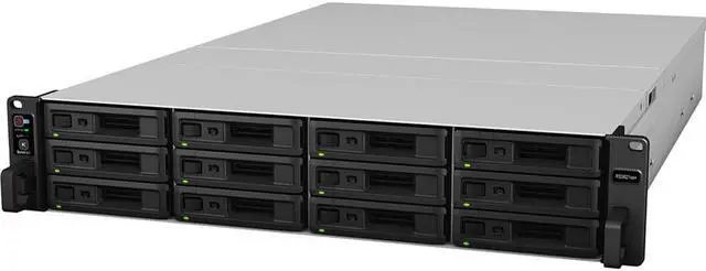 Alt view image 2 of 5 - Synology RackStation RS3621xs+ NAS Server with Xeon 2.1GHz CPU, 64GB Memory, 24TB SSD Storage, 2 x 10GbE LAN Ports, DSM Operating System Bundle with Rail kit