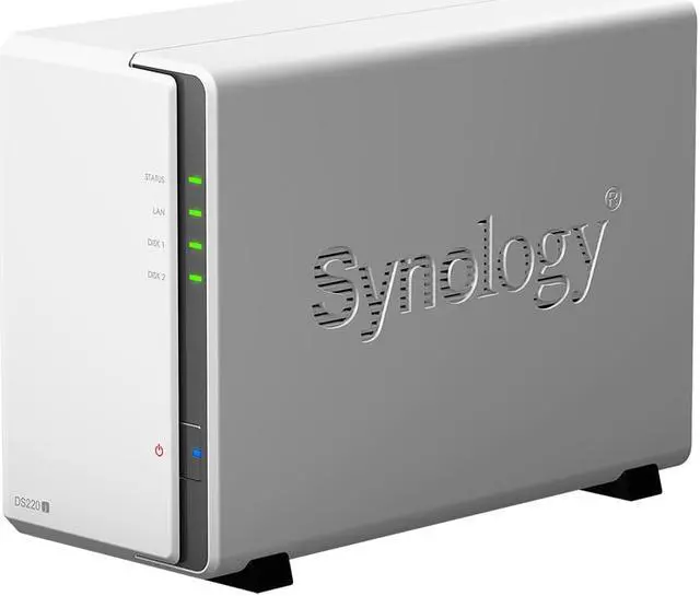 Alt view image 2 of 5 - Synology DiskStation DS220j NAS Server with RTD1296 1.4GHz CPU, 512MB Memory, 8TB SSD Storage, 1 x 1GbE LAN Port, DSM Operating System