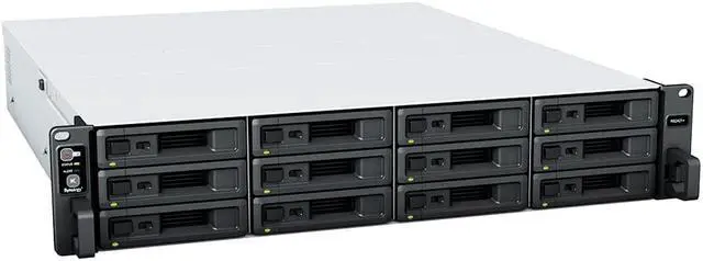 Alt view image 2 of 5 - Synology RackStation RS2421+ NAS Server with Ryzen 2.2GHz CPU, 32GB Memory, 24TB SSD Storage, 4 x 1GbE LAN Ports, DSM Operating System Bundle with Rail kit