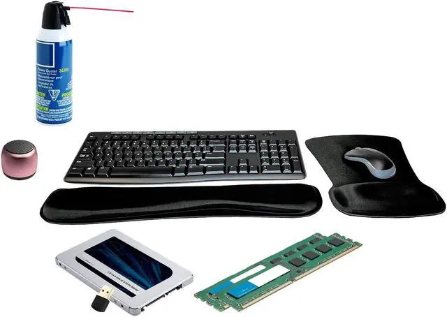 Main image of Micron 500GB SSD Storage Upgrade for OptiPlex 7020 SFF, Mini Tower  Modernize & Speed Up Your PC Setup Bundle with Faster 8GB Memory, Micro Speaker, MK270 Wireless Keyboard & Mouse & Gel Mouse Pads