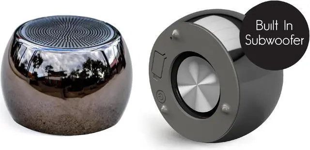 Alt view image 2 of 6 - Fashionit U Speakers Boost Water-Resistant Portable Wireless Bluetooth Speaker with Subwoofer, Mic & Selfie Remote Control - Ideal for Active Lifestyle, Travel, Home, & Office - Mirror Hematite