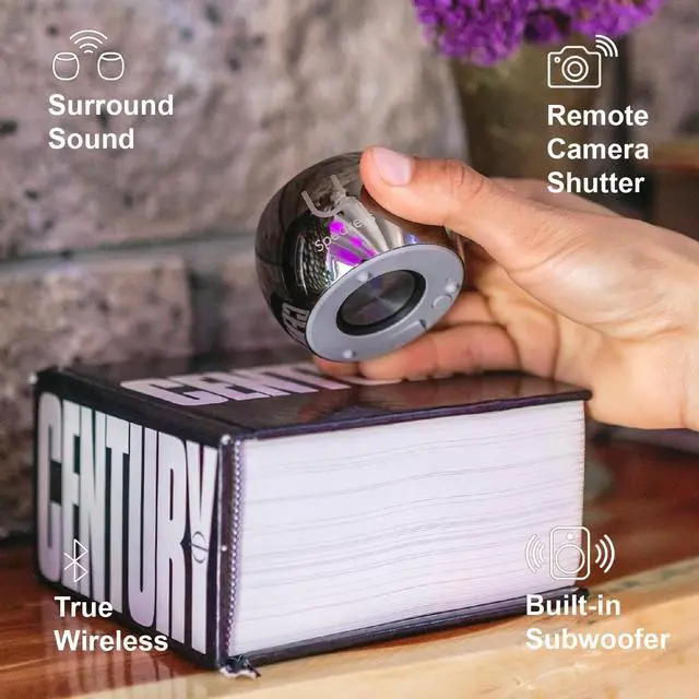 Alt view image 3 of 6 - Fashionit U Speakers Boost Water-Resistant Portable Wireless Bluetooth Speaker with Subwoofer, Mic & Selfie Remote Control - Ideal for Active Lifestyle, Travel, Home, & Office - Mirror Hematite