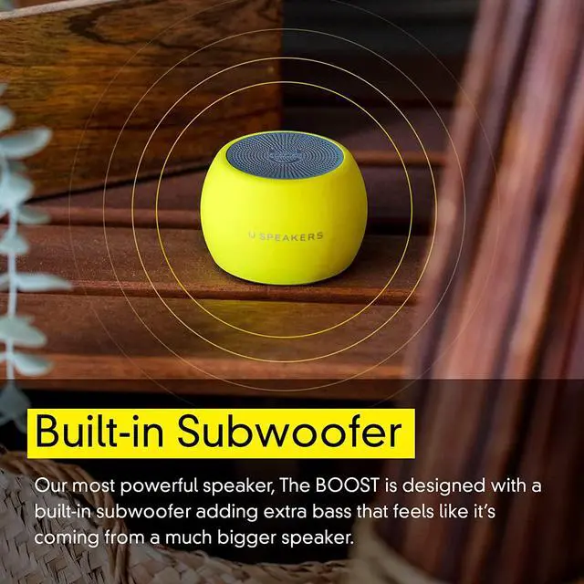 Alt view image 5 of 5 - Fashionit U Speakers Boost Glow in the Dark Water-Resistant Portable Wireless Bluetooth Speaker with Subwoofer, Mic & Selfie Remote Control - Ideal for Travel, Home, & Office - Glow Neon Coral