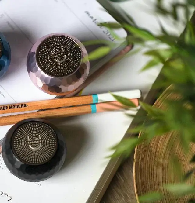 Alt view image 5 of 7 - Fashionit U Speakers Mini Glam Portable Wireless Bluetooth Speaker with Magnetic Base, Mic & Selfie Remote Control - Ideal for Active Lifestyle, Travel, Home, & Office - Glam Lilac