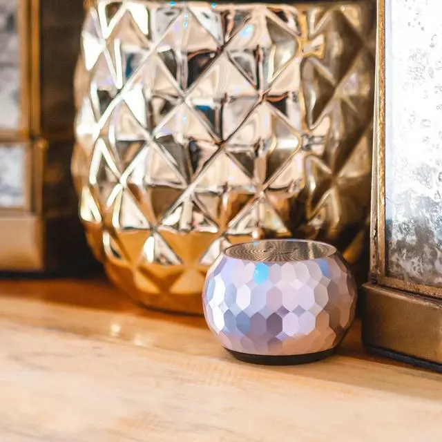 Alt view image 3 of 7 - Fashionit U Speakers Mini Glam Portable Wireless Bluetooth Speaker with Magnetic Base, Mic & Selfie Remote Control - Ideal for Active Lifestyle, Travel, Home, & Office - Glam Lilac