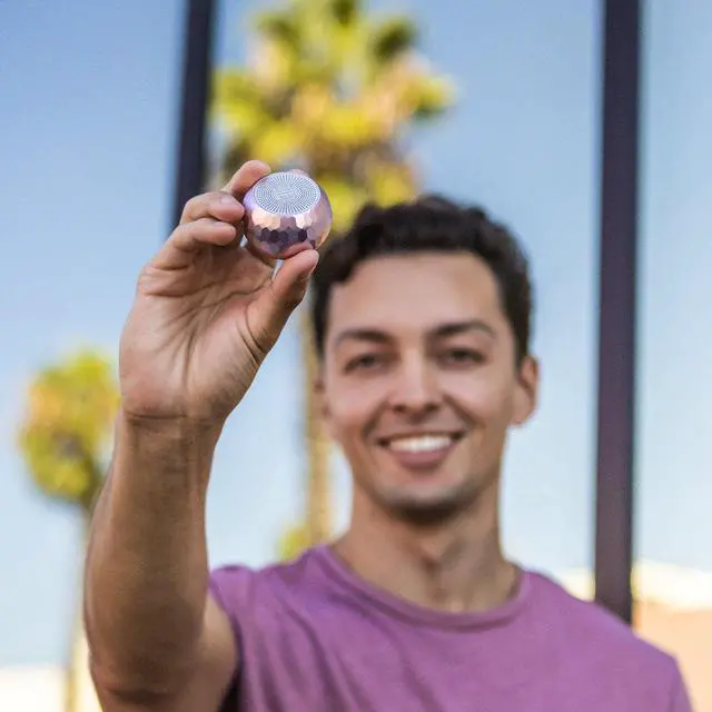 Alt view image 4 of 7 - Fashionit U Speakers Mini Glam Portable Wireless Bluetooth Speaker with Magnetic Base, Mic & Selfie Remote Control - Ideal for Active Lifestyle, Travel, Home, & Office - Glam Lilac