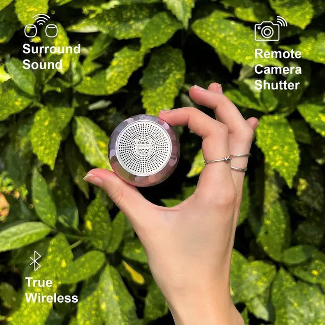 Alt view image 2 of 7 - Fashionit U Speakers Mini Glam Portable Wireless Bluetooth Speaker with Magnetic Base, Mic & Selfie Remote Control - Ideal for Active Lifestyle, Travel, Home, & Office - Glam Lilac