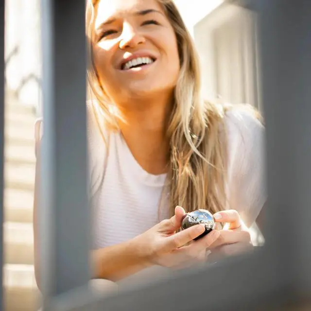 Alt view image 5 of 7 - Fashionit U Speakers Mini Mirror Portable Wireless Bluetooth Speaker with Magnetic Base, Mic & Selfie Remote Control - Ideal for Active Lifestyle, Travel, Home, & Office - Mirror Hematite