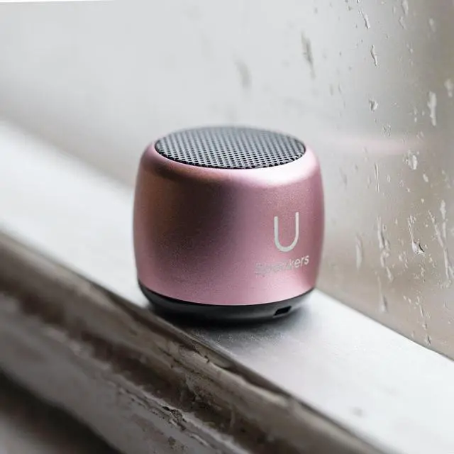 Alt view image 3 of 7 - Fashionit U Speakers Micro Portable Wireless Bluetooth Speaker with Built-In Microphone & Selfie Remote Control - Ideal for Travel, Home, & Office - Pink