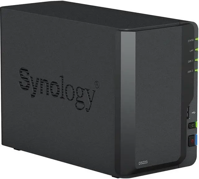 Alt view image 7 of 7 - Synology DiskStation DS223 NAS Server with RTD1619B 1.7GHz CPU, 2GB Memory, 40TB HDD Storage, 1 x 1GbE LAN Port, DSM Operating System