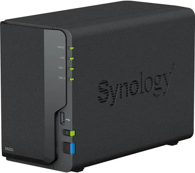 Alt view image 3 of 7 - Synology DiskStation DS223 NAS Server with RTD1619B 1.7GHz CPU, 2GB Memory, 40TB HDD Storage, 1 x 1GbE LAN Port, DSM Operating System