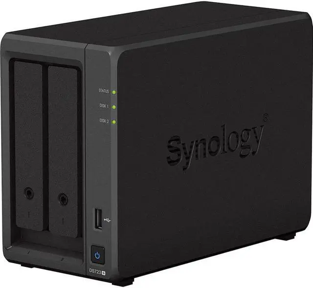 Alt view image 3 of 7 - Synology DiskStation DS723+ NAS Server with Ryzen 2.6GHz CPU, 32GB Memory, 40TB HDD Storage, 1TB M.2 NVMe SSD, 2 x 1GbE LAN Ports, DSM Operating System