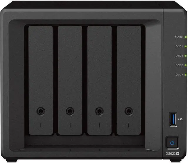 Main image of Synology DiskStation DS923+ NAS Server with Ryzen 2.6GHz CPU, 32GB Memory, 72TB HDD Storage, 1TB M.2 NVMe SSD, 2 x 1GbE LAN Ports, DSM Operating System