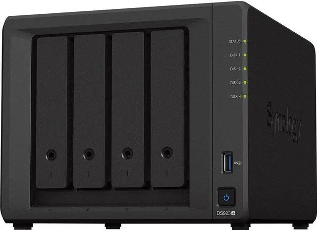 Alt view image 2 of 7 - Synology DiskStation DS923+ NAS Server with Ryzen 2.6GHz CPU, 32GB Memory, 80TB HDD Storage, 1TB M.2 NVMe SSD, 2 x 1GbE LAN Ports, DSM Operating System