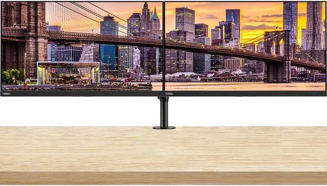 Main image of Lenovo ThinkVision E28u 28-inch 3840 x 2160 LED Backlit 4K Ultra HD LCD Monitor, 2-Pack Bundle with HDMI, DisplayPort, Integrated Speakers, Desk Mount Dual Monitor Stand
