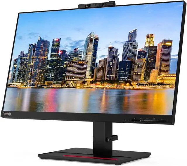 Alt view image 2 of 7 - Lenovo ThinkVision T24v 24-inch, 2-Pack Bundle with T24i, HDMI, DisplayPort, Webcam, Speaker, Microphone, Dual Monitor Stand, ThinkPad USB-C Dock, MK670 Wireless Keyboard & Mouse, Mouse & Wrist Pad