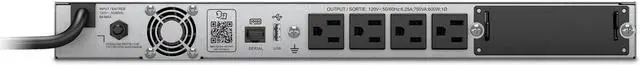 Alt view image 2 of 3 - APC Smart-UPS, SMT750RM1U 1U Rack Back-UPS, 750 VA Backup Battery Power Supply, 4 x NEMA 5-15R, AVR, LCD Screen Bundled With 16GB USB Storage