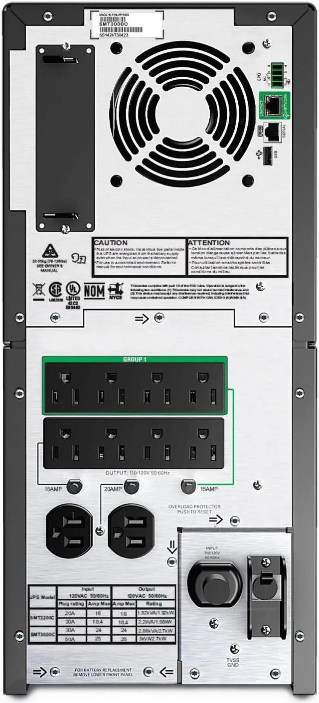 Alt view image 2 of 2 - APC Smart-UPS, SMT3000C Tower Back-UPS, 2880 VA Backup Battery Power Supply, 8 x NEMA 5-15R, 2 x NEMA 5-20R outlets, SmartConnect Port, SmartSlot, AVR, LCD Bundled With 16GB USB Storage