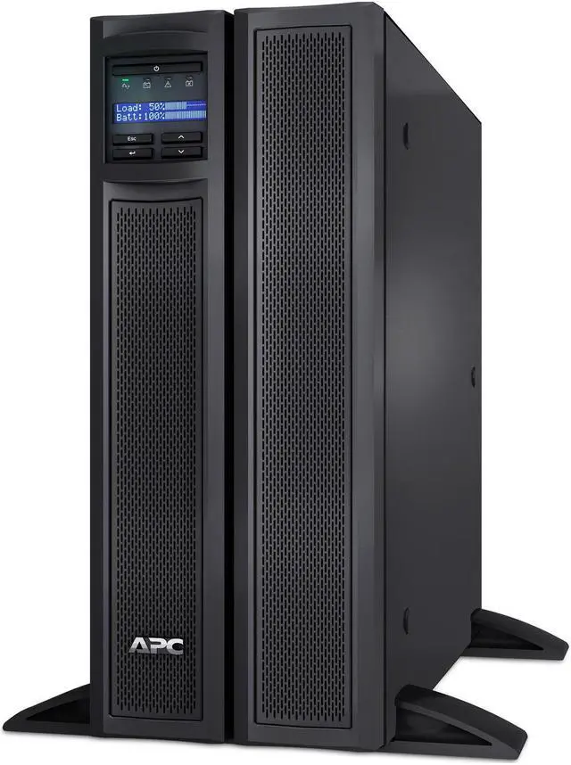 Main image of APC Smart-UPS, SMX2000LV 4U Convertible Rack/Tower Back-UPS, 2000 VA Backup Power, 6 x NEMA 5-15R, 3 x NEMA 5-20R, 1 x NEMA L5-20R, SmartConnect Port, SmartSlot, AVR, LCD Screen and 16GB USB Storage