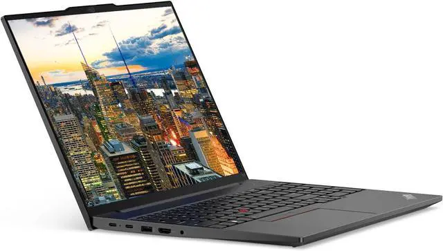 Alt view image 2 of 7 - Lenovo E16 16" Ryzen 7, 16GB RAM, 512GB SSD, Notebook Bundle with 2 x ThinkVision T27i 27" Monitors, Dual Stand, USB-C Dock, MK670 Wireless Keyboard & Mouse, Gel Pad, Webcam, Headphones, Bag