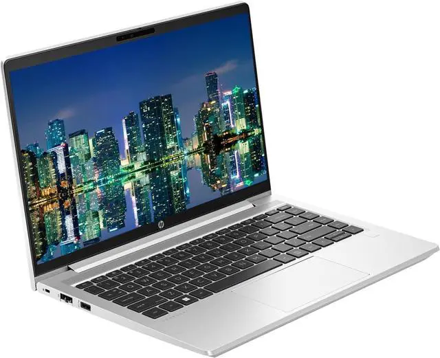 Alt view image 2 of 7 - HP ProBook 445 G10 14" Ryzen 5, 8GB RAM, 256GB SSD, Bundle with 2 x EliteDisplay E27 27" Monitors, Dual Stand, USB-C Dock, MK670 Wireless Keyboard and Mouse, Gel Pad, Webcam, Headphones, Bag