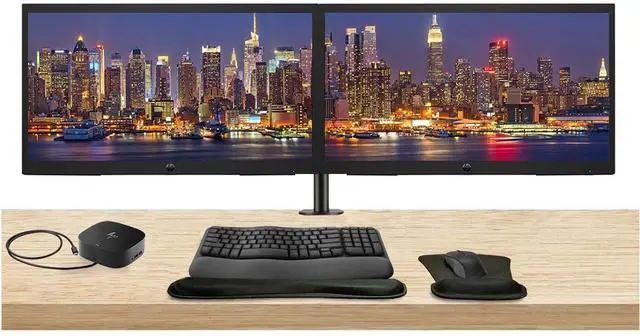 Main image of HP P24v G5 24 inch 1920 x 1080 Full HD Edge LED LCD Monitor, 2-Pack Bundle with HDMI, VG, Stand, MK670 Wireless Keyboard and Mouse, Wrist Pad, and USB-C Dock