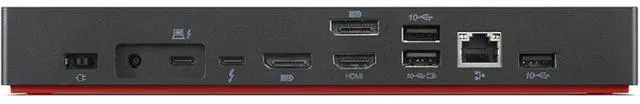 Alt view image 6 of 7 - Lenovo ThinkPad Thunderbolt 4 Workstation Dock 230W 4K Support, HDMI, USB-C, DisplayPort, Bundled with Desk Mount Dual Monitor Stand, MK650 Wireless Keyboard & Mouse, Gel Mouse & Wrist Pad