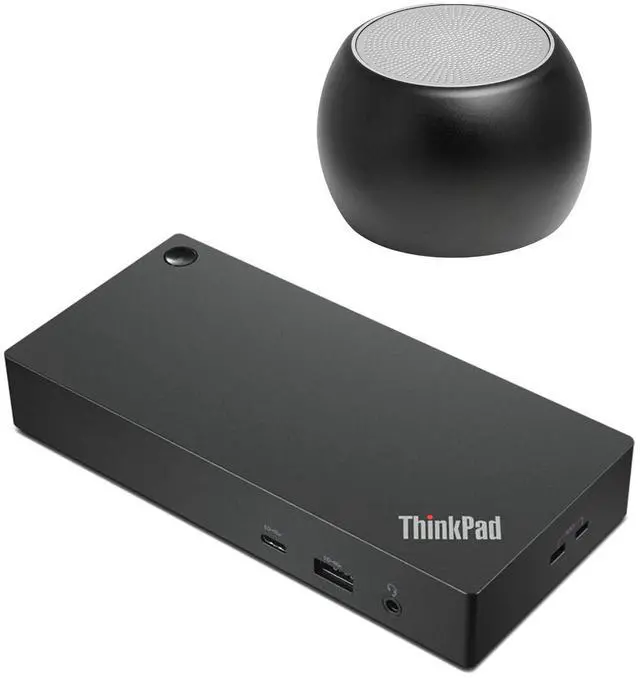 Main image of Lenovo ThinkPad Universal Smart USB-C Dock 96W 4K, HDMI, USB-C, DisplayPort Bundled with Bluetooth Boost U Speaker with Built-in Mic, 5 Hour Playback