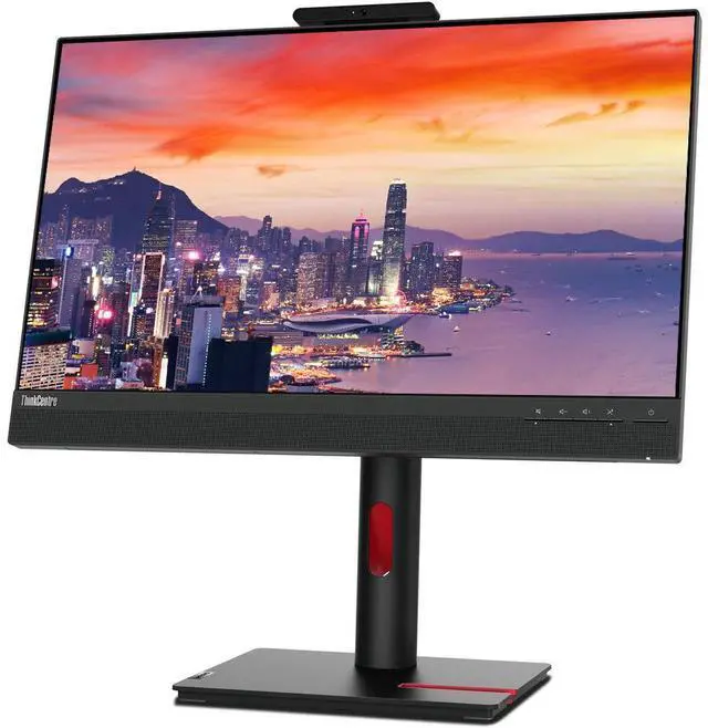 Alt view image 2 of 6 - Lenovo ThinkVision Tiny-in-One 24" Gen 5 1080P 4K WLED IPS LCD Monitor (2-Pack), 60Hz, 4ms, Anti-Glare, HDMI-DisplayPort, Bundle with Speaker, Mic, Webcam, Desk Mount Monitor Stand
