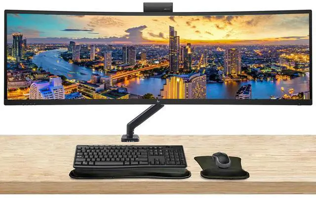 Main image of HP Series 5 Pro 549pm 49 inch 5120 x 1440 DQHD Curved Monitor, Bundle with Full Dock, Ethernet, HDMI, DisplayPort, USB-C, Speaker, MK270 Wireless Keyboard and Mouse, Gel Wrist Pad, and Stand
