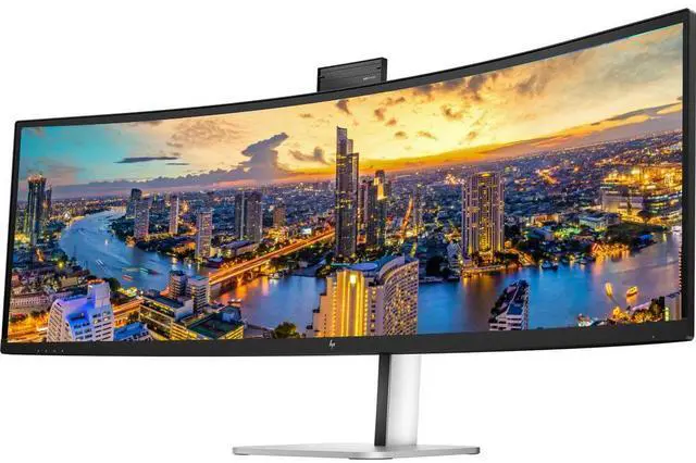 Alt view image 2 of 6 - HP Series 5 Pro 549pm 49 inch 5120 x 1440 DQHD Curved Monitor, with Full Dock, Ethernet, HDMI, DisplayPort, USB-C, Speaker, MK670 Wireless Keyboard and Mouse, Wrist Pad, and Stand